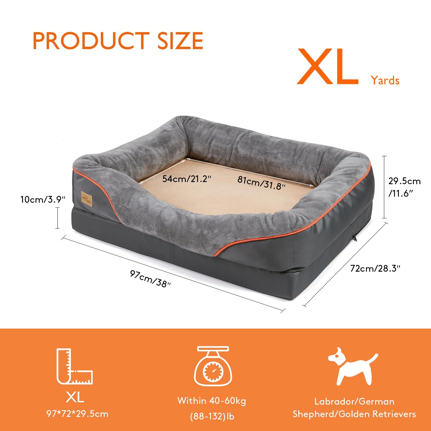 Bingopaw Dog Bed Anti Allergy Fleece Removable Washable Waterproof Cover