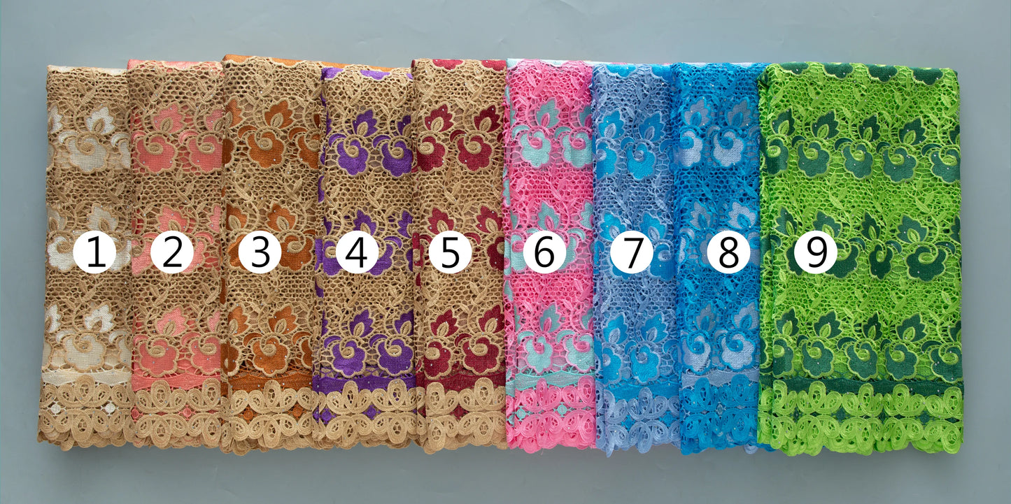 NONECN African Guipure Water Lace Fabric Embroidery For Wedding Dresses