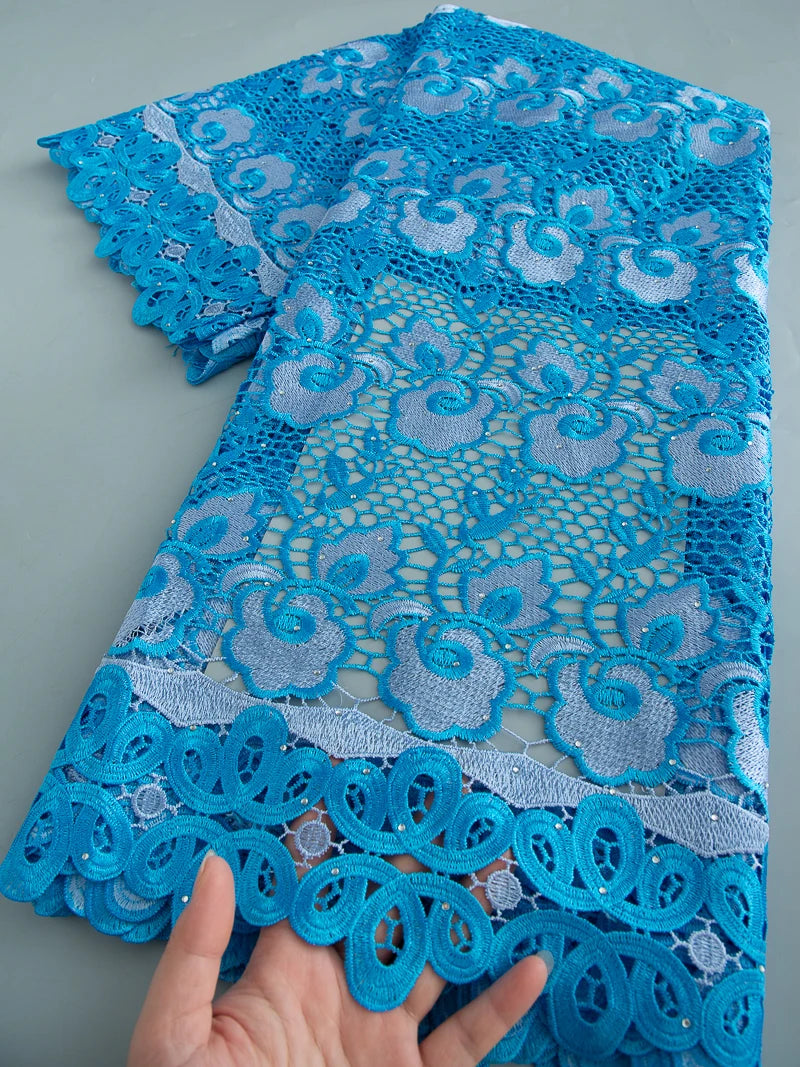 NONECN African Guipure Water Lace Fabric Embroidery For Wedding Dresses