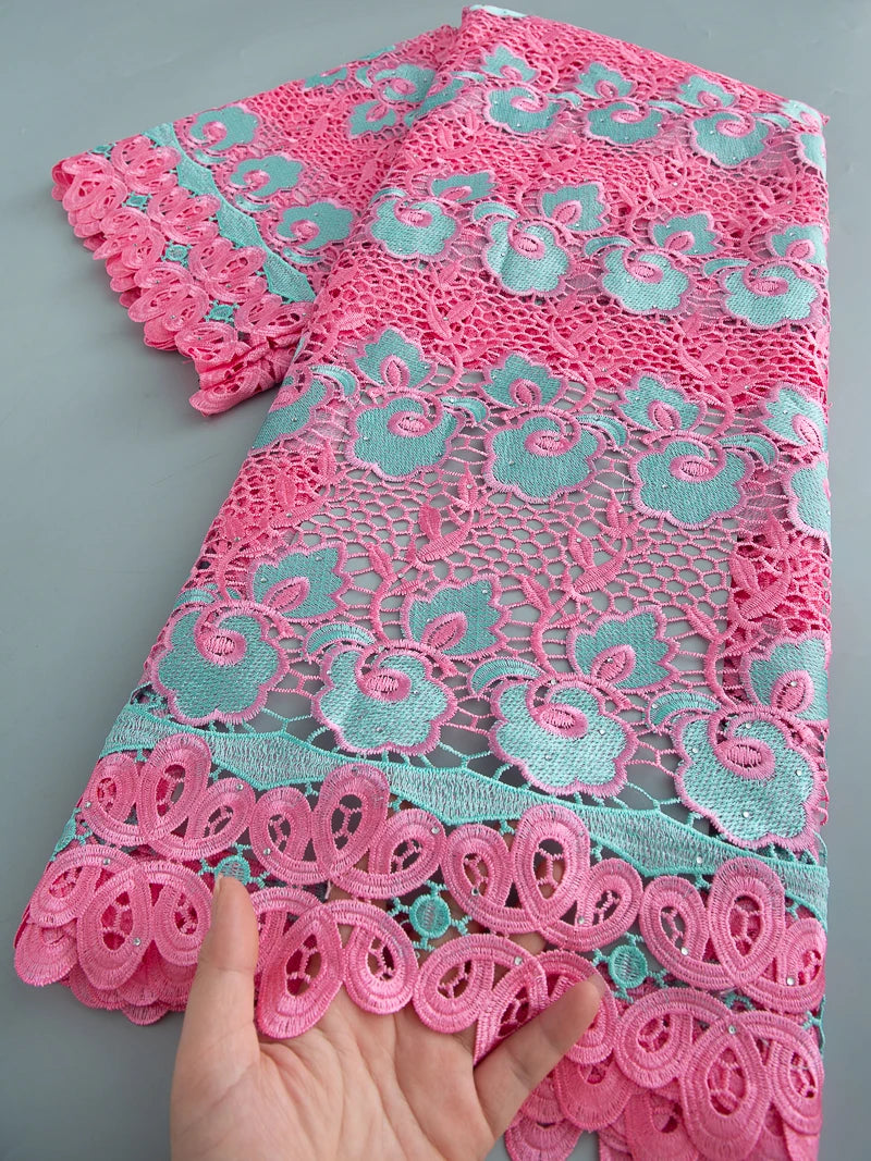 NONECN African Guipure Water Lace Fabric Embroidery For Wedding Dresses