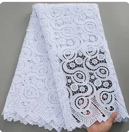 SJD African Guipure Cord Lace Fabric For Women Dresses