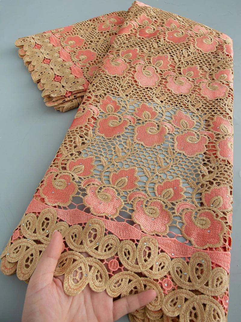 NONECN African Guipure Water Lace Fabric Embroidery For Wedding Dresses