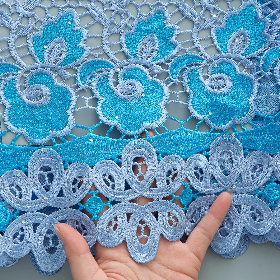 NONECN African Guipure Water Lace Fabric Embroidery For Wedding Dresses