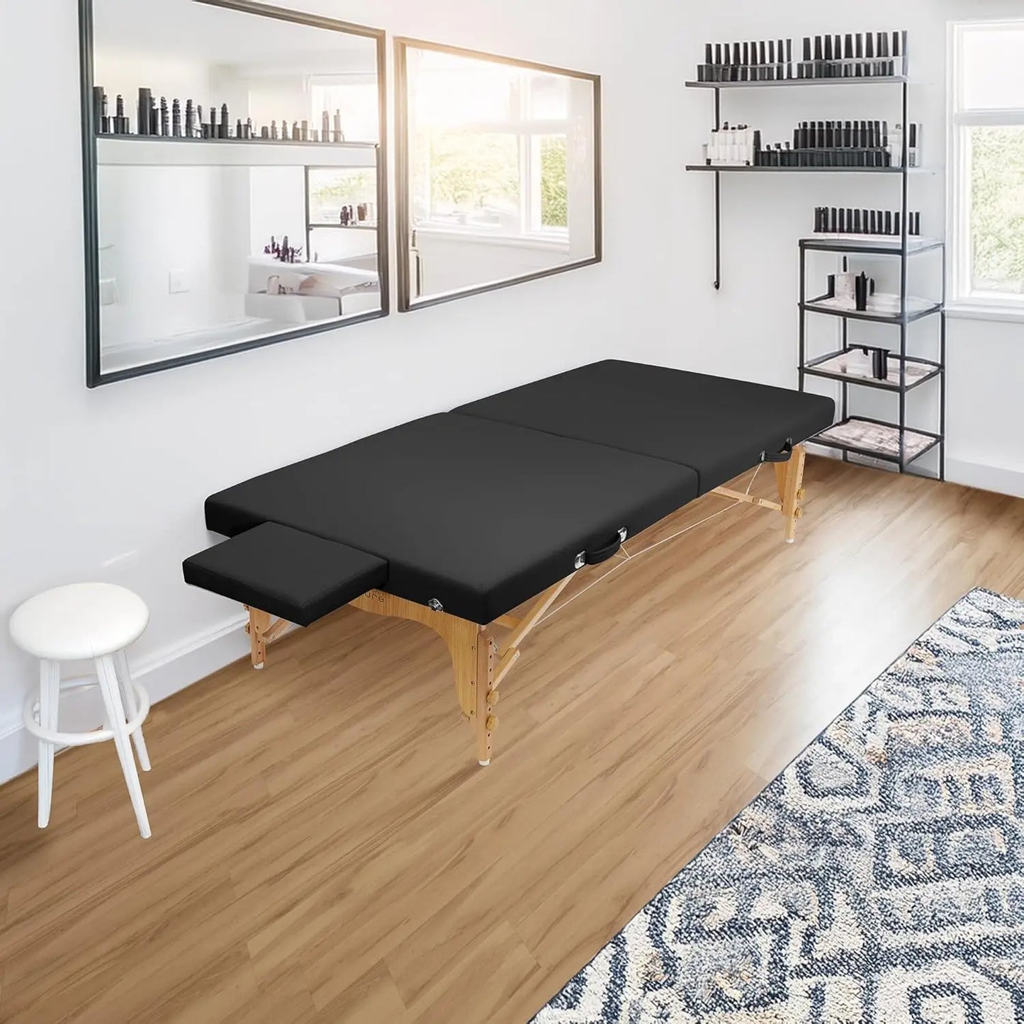Portable Massage Table With Low Ground Platform High Density Foam