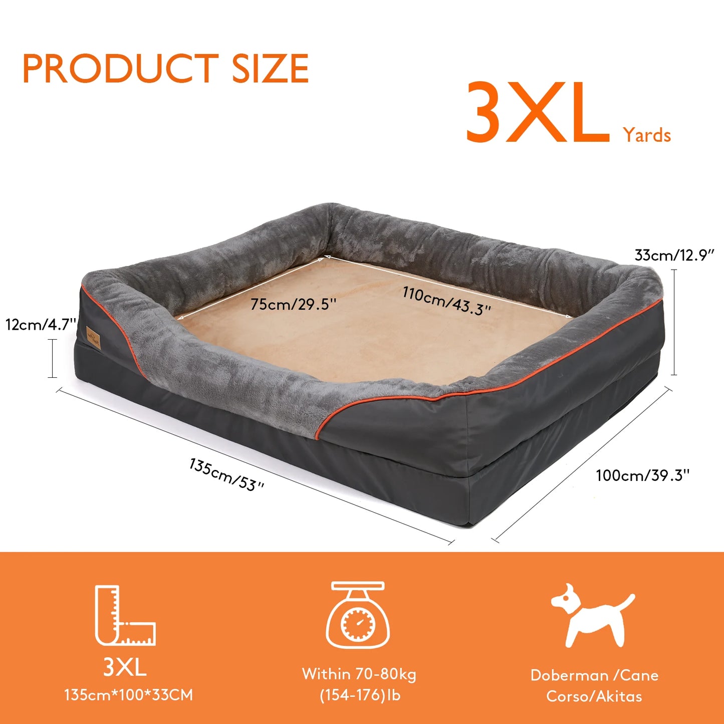 Bingopaw Dog Bed Anti Allergy Fleece Removable Washable Waterproof Cover