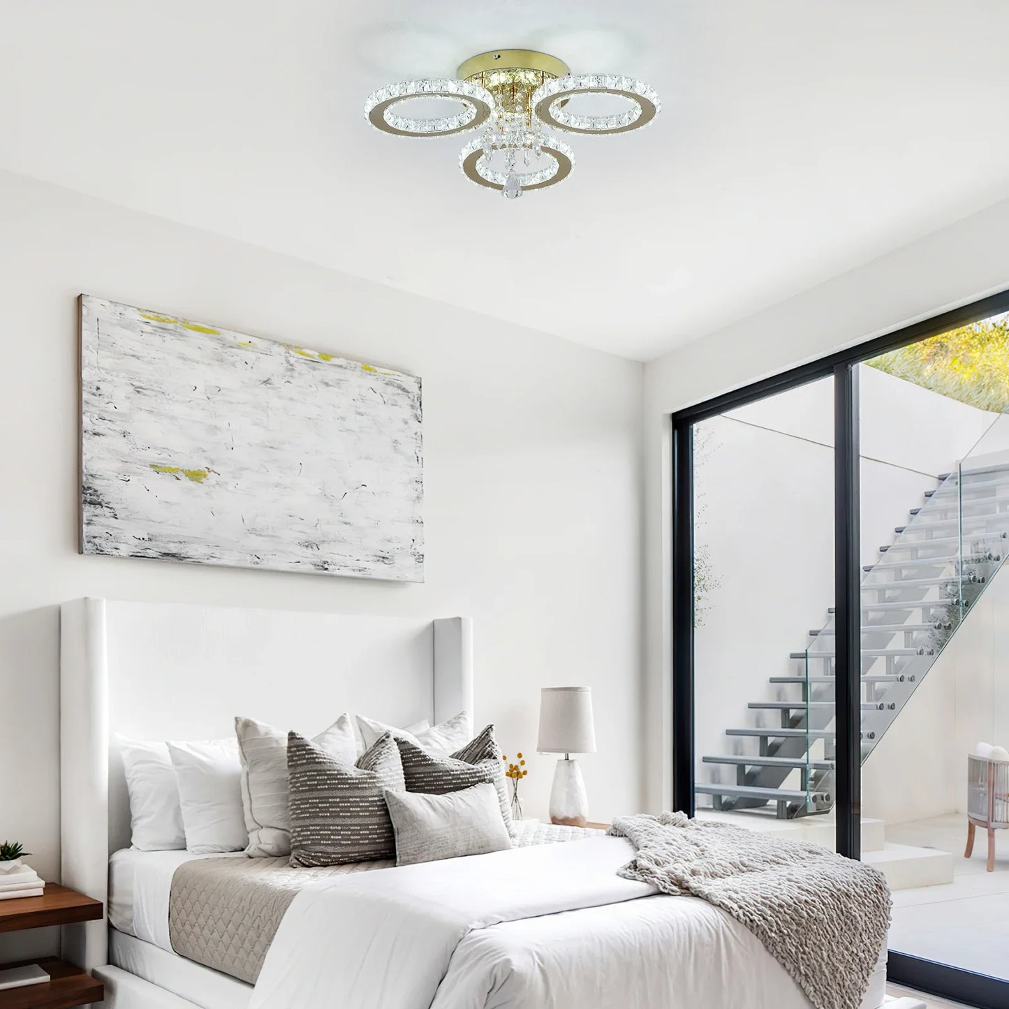 VETRULUS Modern Led Crystal Chandelier Ceiling Light