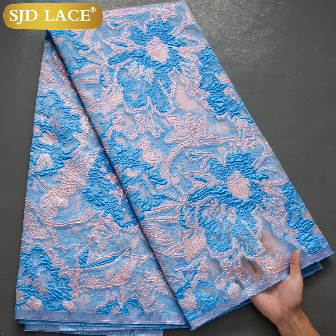 SJD LACA Nigerian Brocade Lace Damask Fabric For Women Dresses