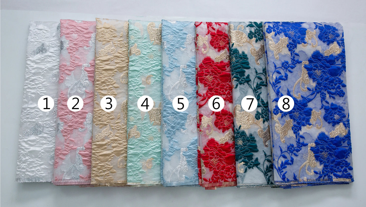 SJD LACA Nigerian Brocade Lace Damask Fabric For Women Dresses
