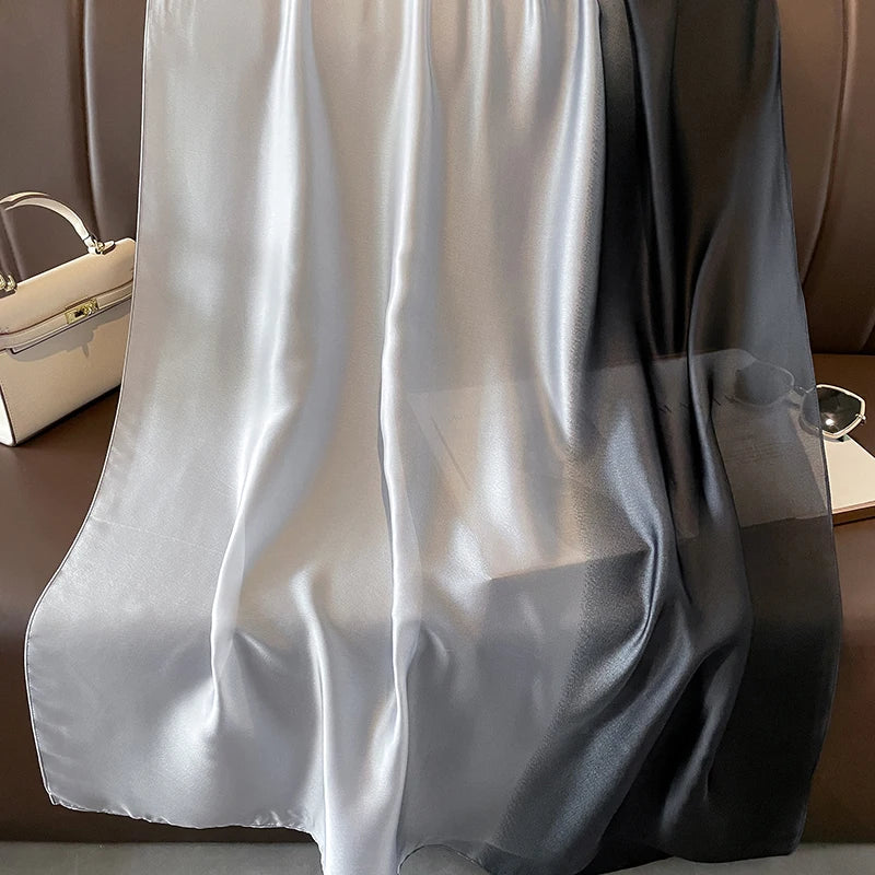 Gradient Silk Hijab Scarf For Women Wrap Shawl