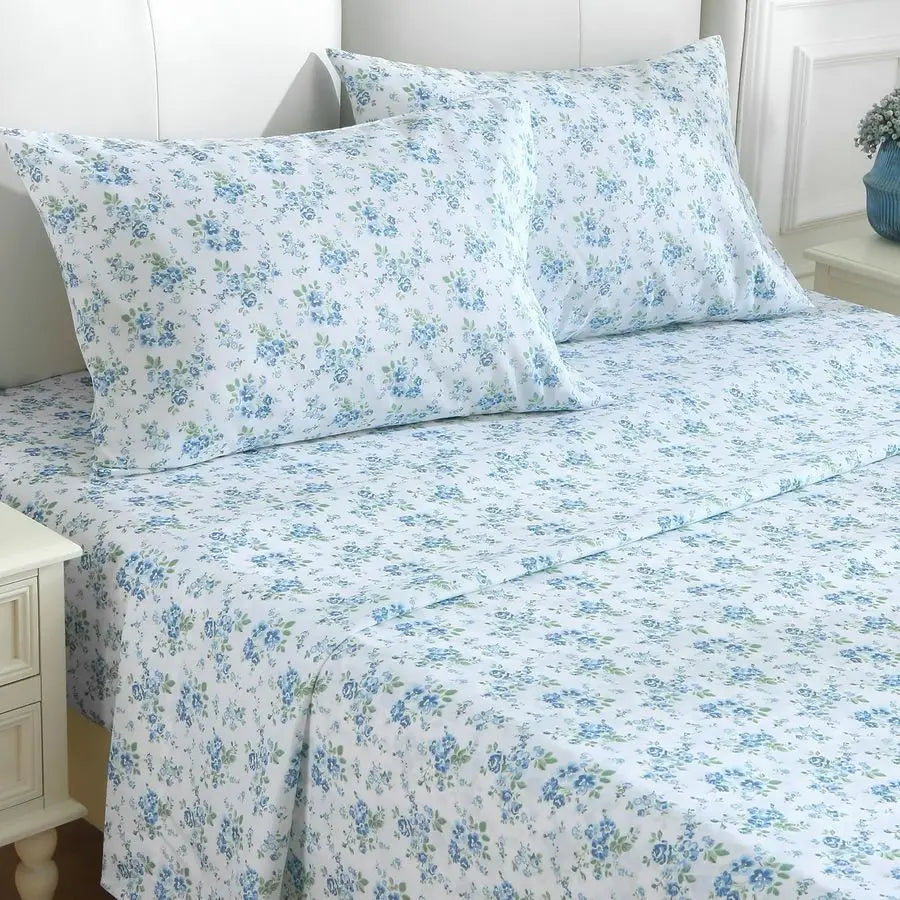 4 Piece Sheet Set With Deep Pocket Wrinkle Free Cooling