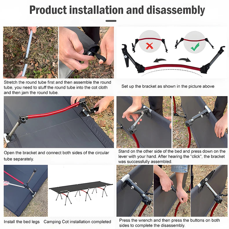 West Tune Ultralight Camping Cot With Leg Extenders Outdoor