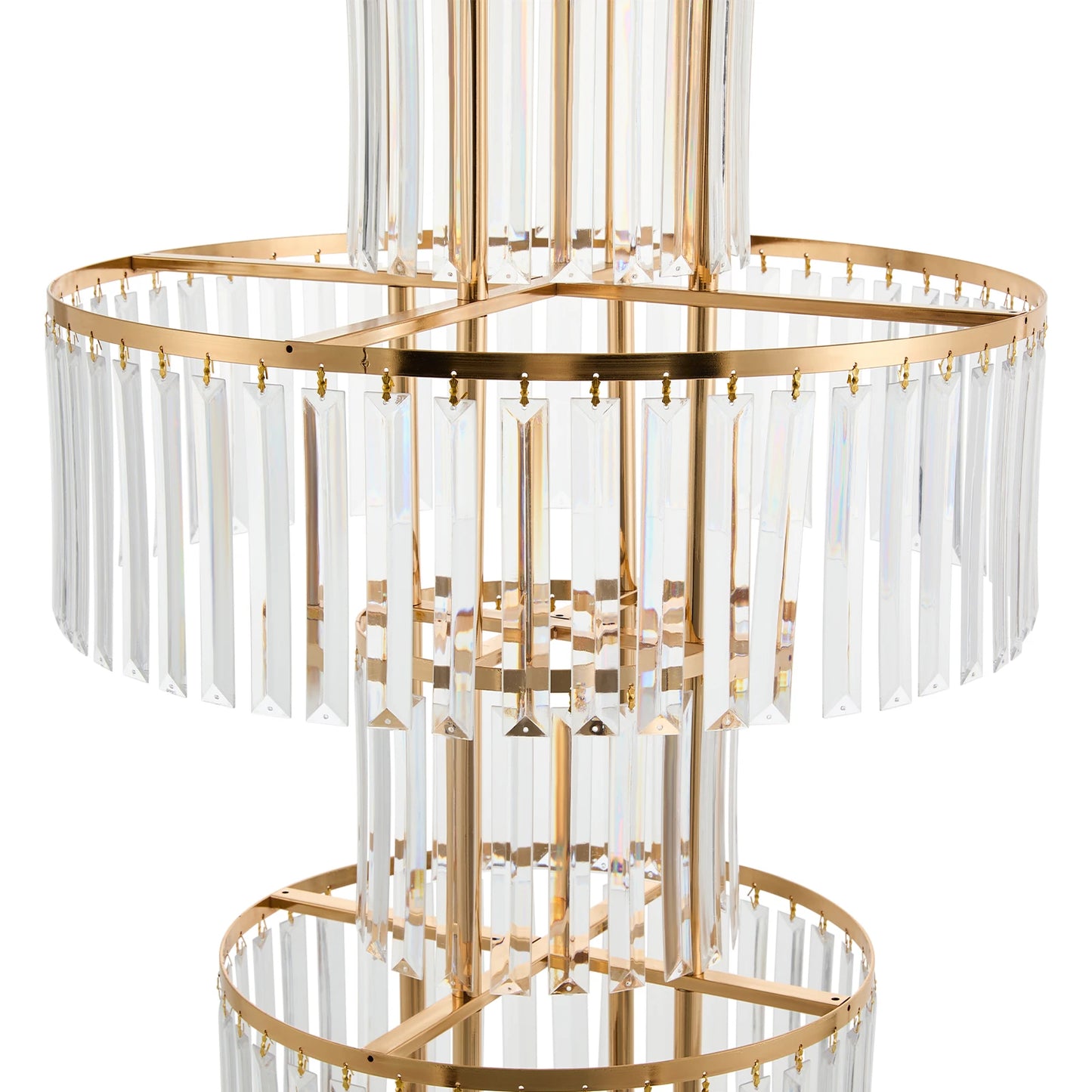 NONECN 2-Piece 5-Tier Crystal Flower Stand Wedding Centerpieces