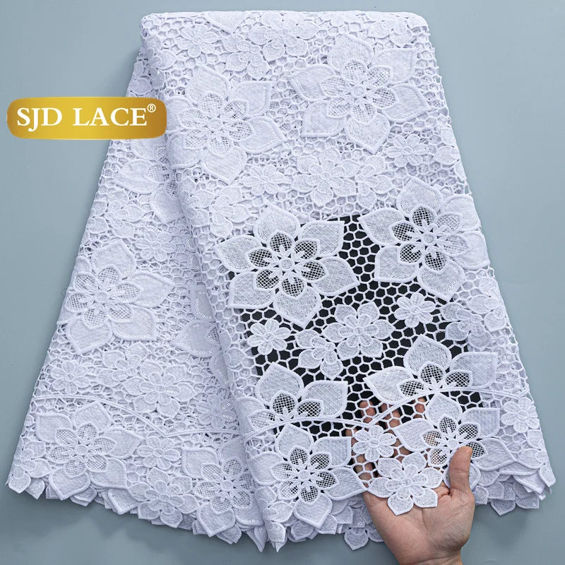 SJD African Guipure Cord Lace Fabric For Women Dresses