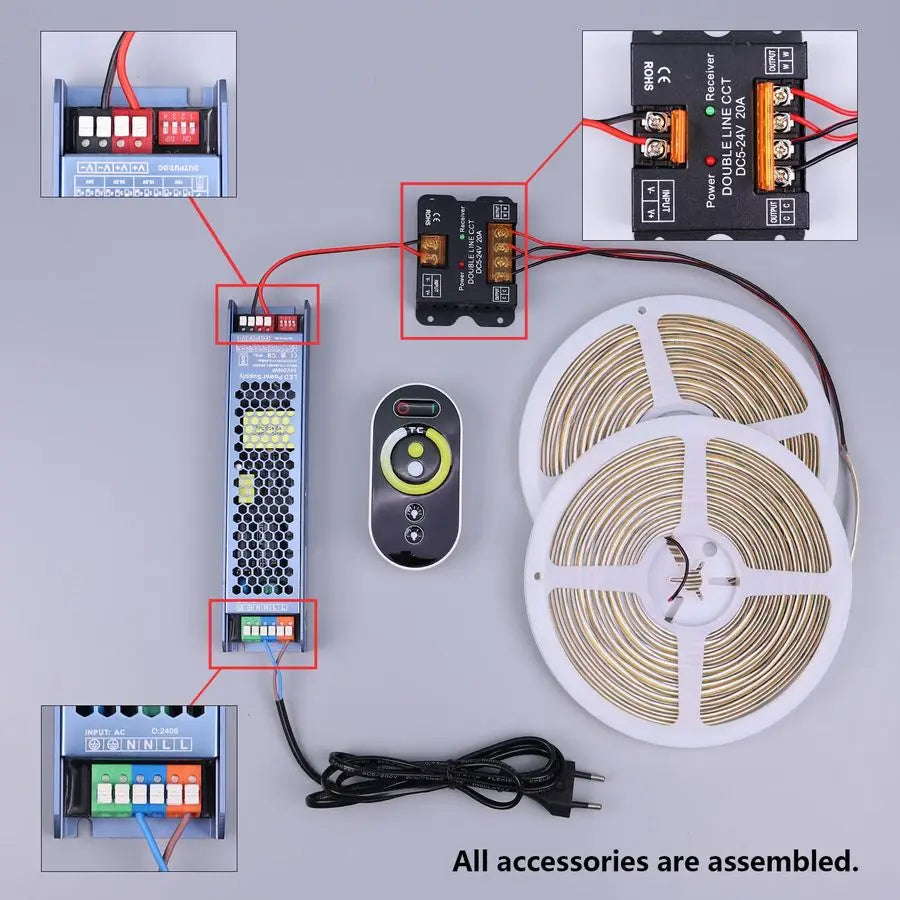 LED Strip Light Kit With Remote Dimmable Cuttable Tape