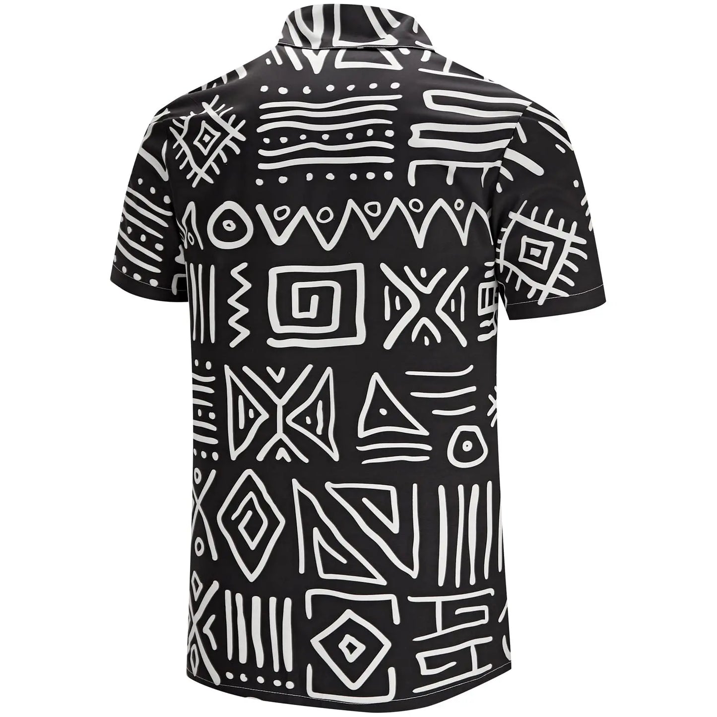 KYKU Dashiki Shirt For Men African Print Short Sleeve Button Down