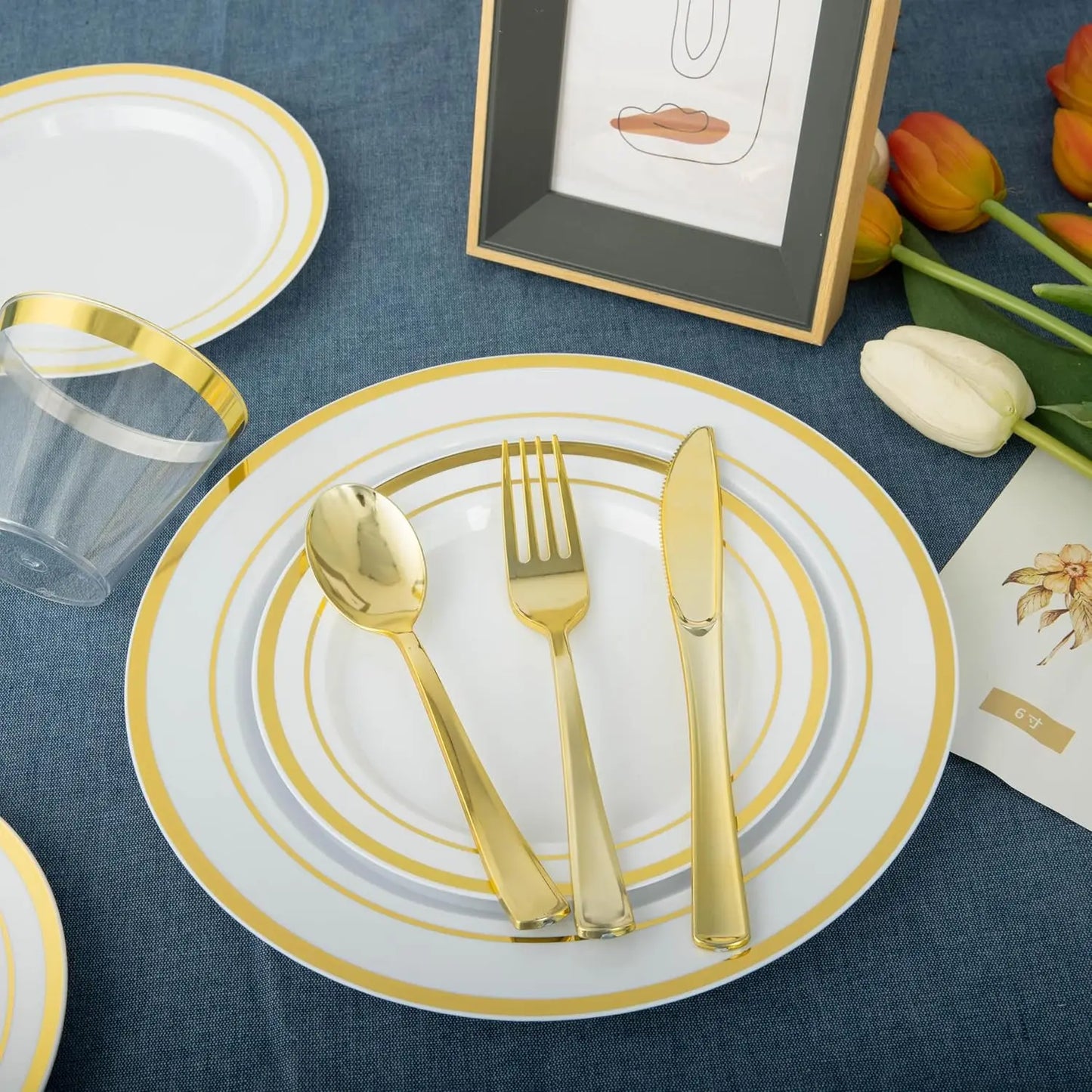 None Disposable Dinnerware Set For Party 700 Piece