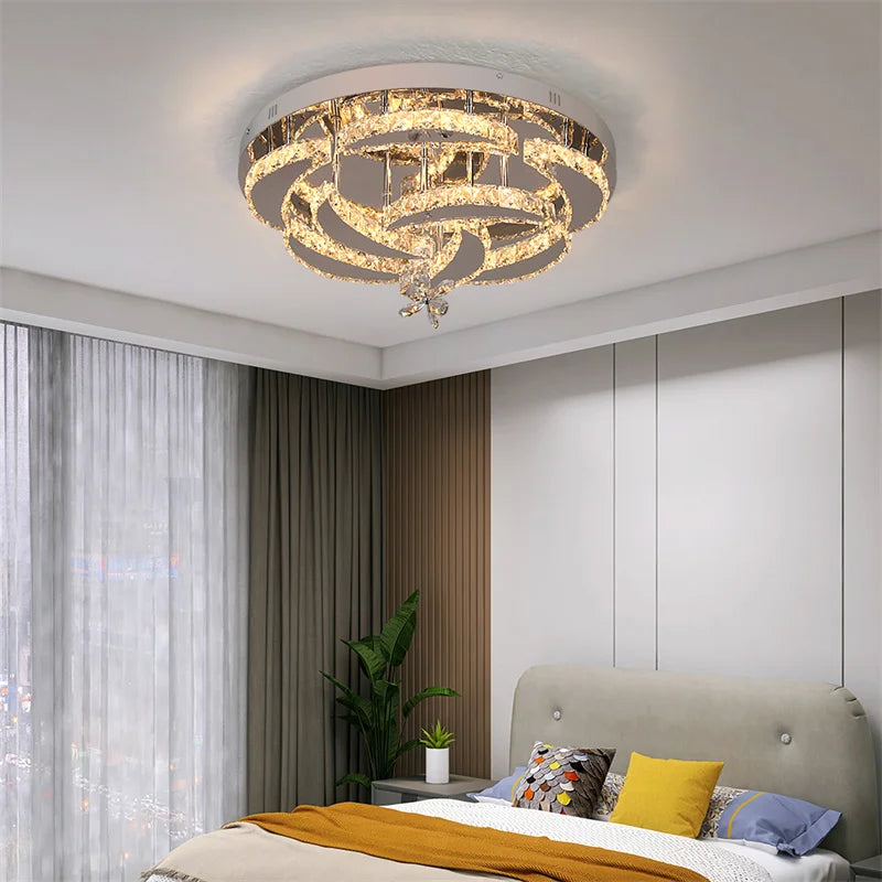 GreeLustr Crystal LED Ceiling Chandelier For Living Dining Room