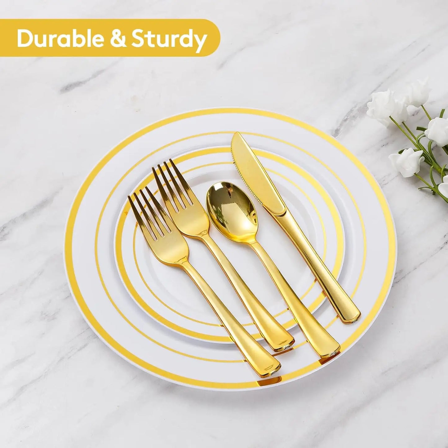 None Disposable Dinnerware Set For Party 700 Piece