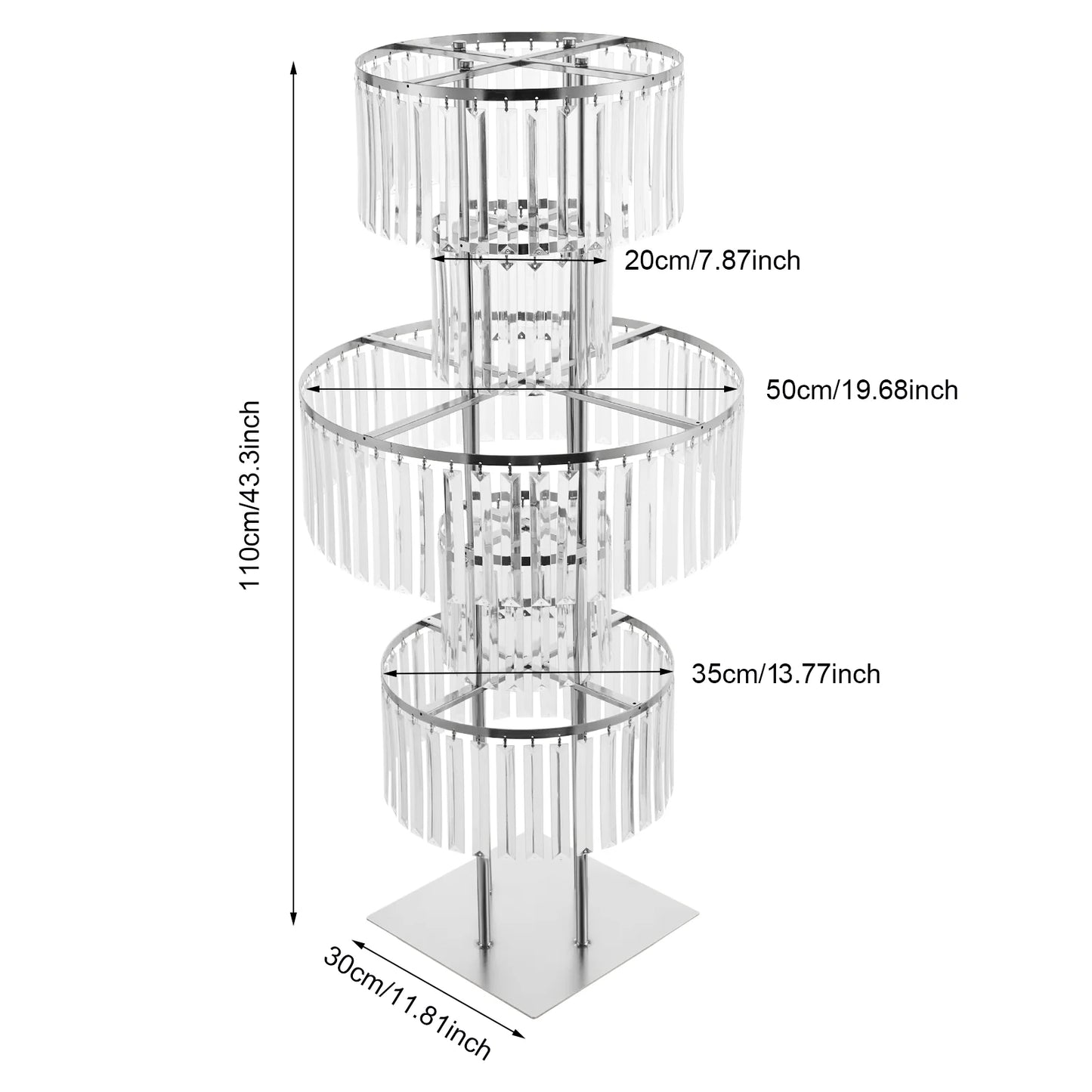 NONECN 2-Piece 5-Tier Crystal Flower Stand Wedding Centerpieces