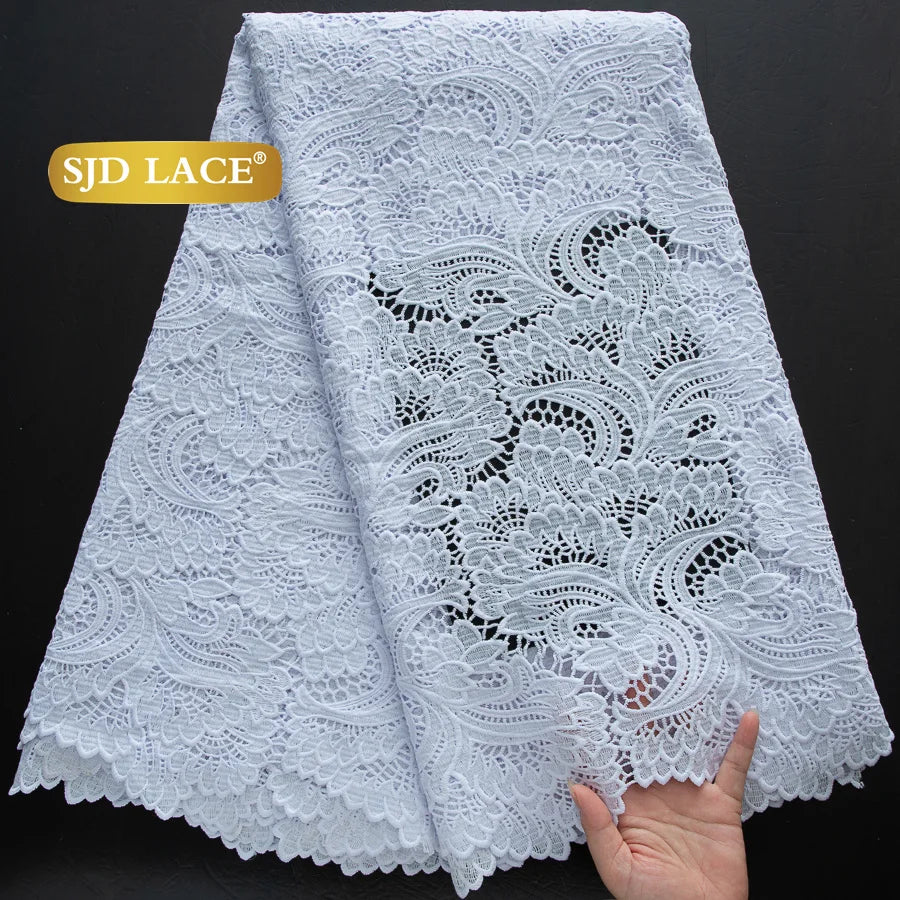 SJD African Guipure Cord Lace Fabric For Women Dresses
