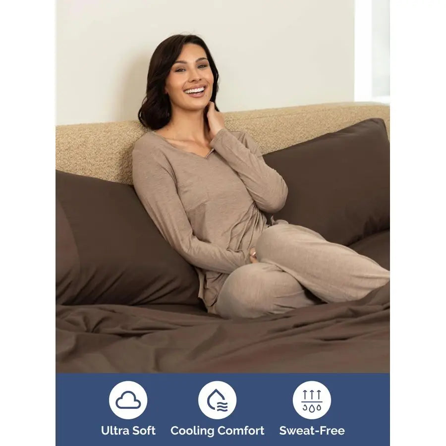 Deep Pocket Sheet Set 4 Piece Breathable Cooling Comfort