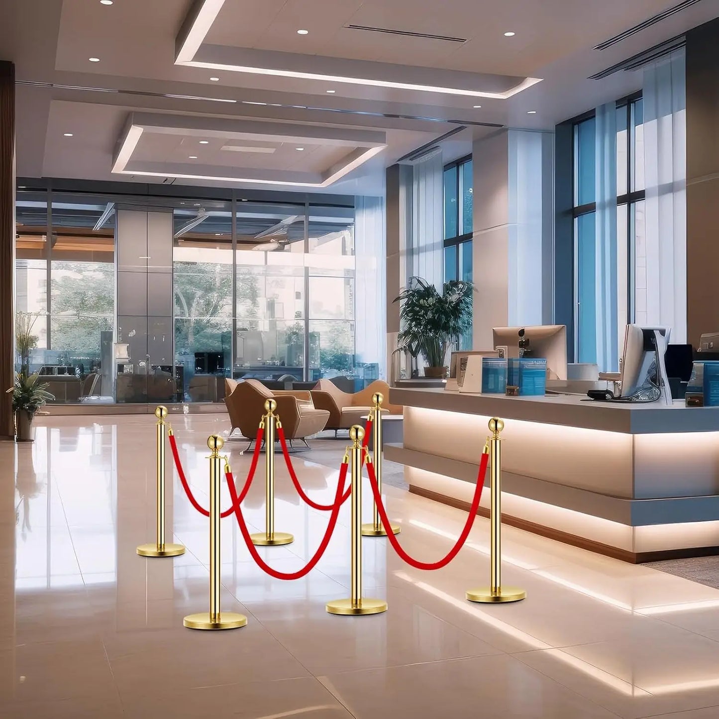 HiMISSCN Elegant Stanchion Posts With Velvet Ropes For VIP Events
