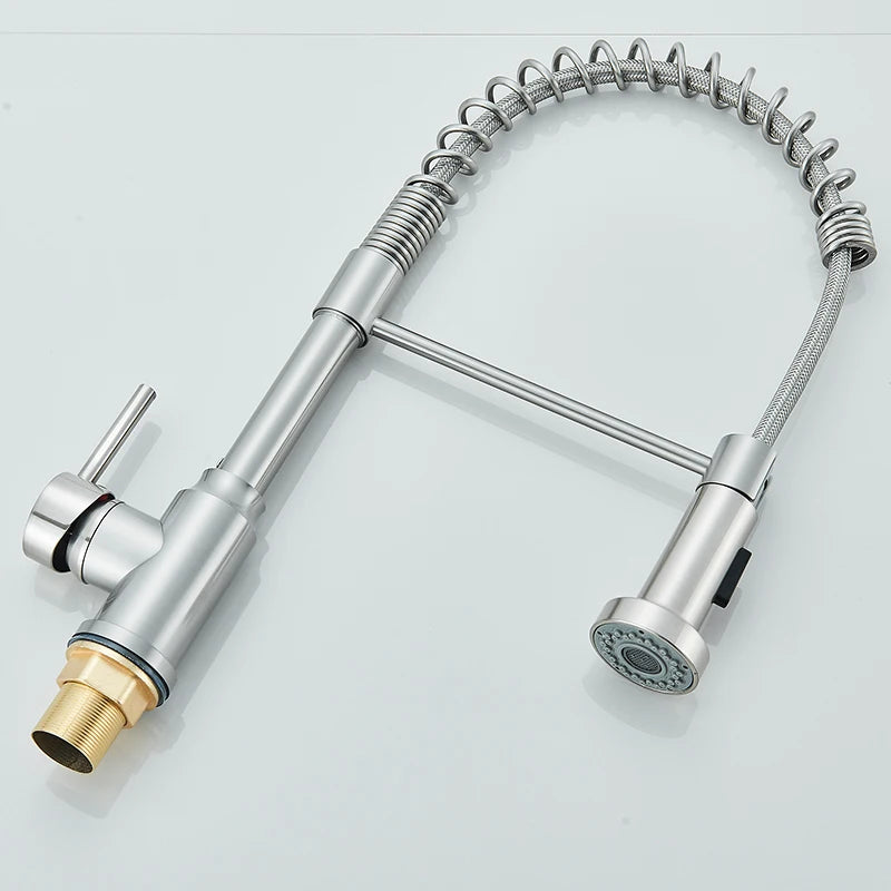 Rozin Pull Down Kitchen Faucet Single Handle Hot Cold Water Mixer Tap 360 Swivel