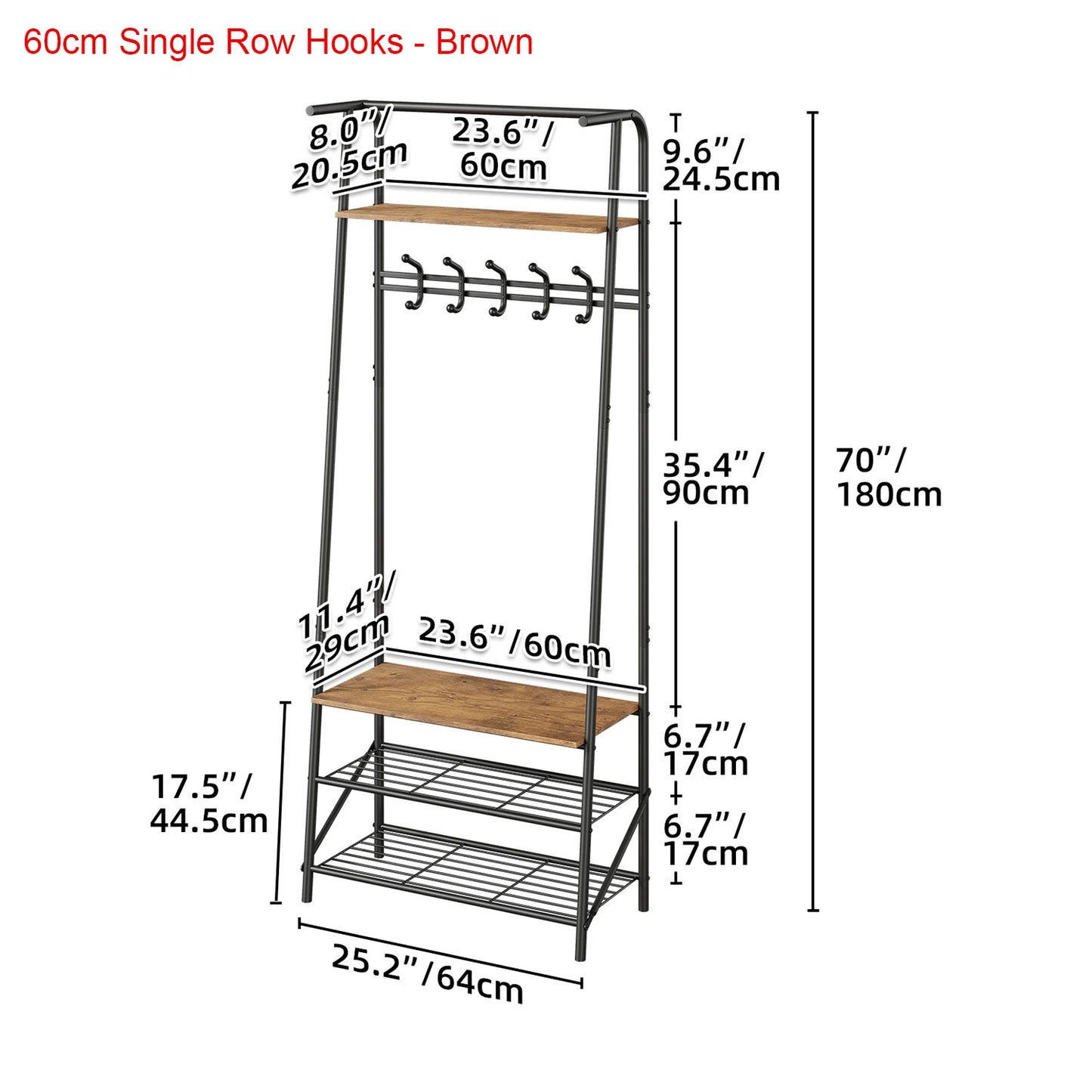 TWISTER.CK 4-in-1 Coat Rack Bench Hall Tree With Shoe Rack