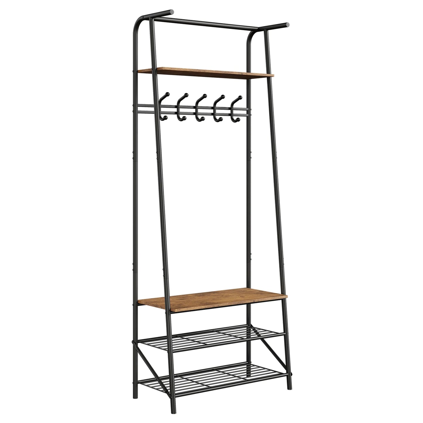 TWISTER.CK 4-in-1 Coat Rack Bench Hall Tree With Shoe Rack