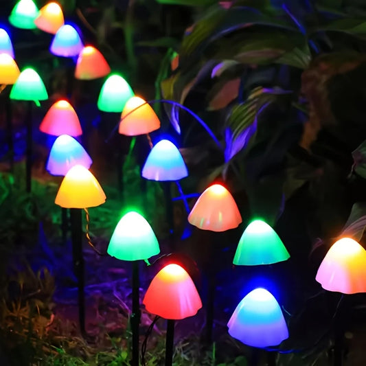 Solar Powered Mushroom Lights With 20 Bulbs For Garden