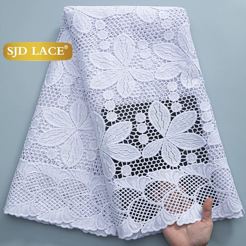 SJD African Guipure Cord Lace Fabric For Women Dresses