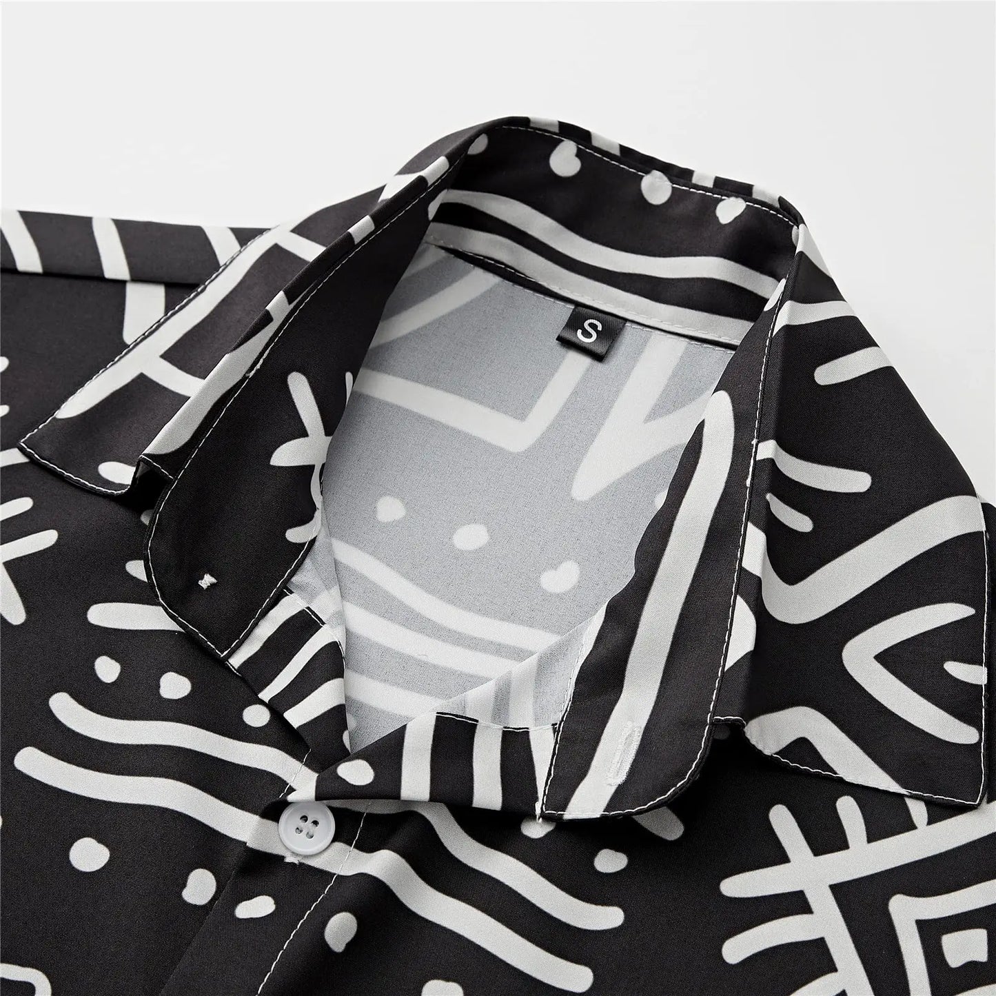 KYKU Dashiki Shirt For Men African Print Short Sleeve Button Down