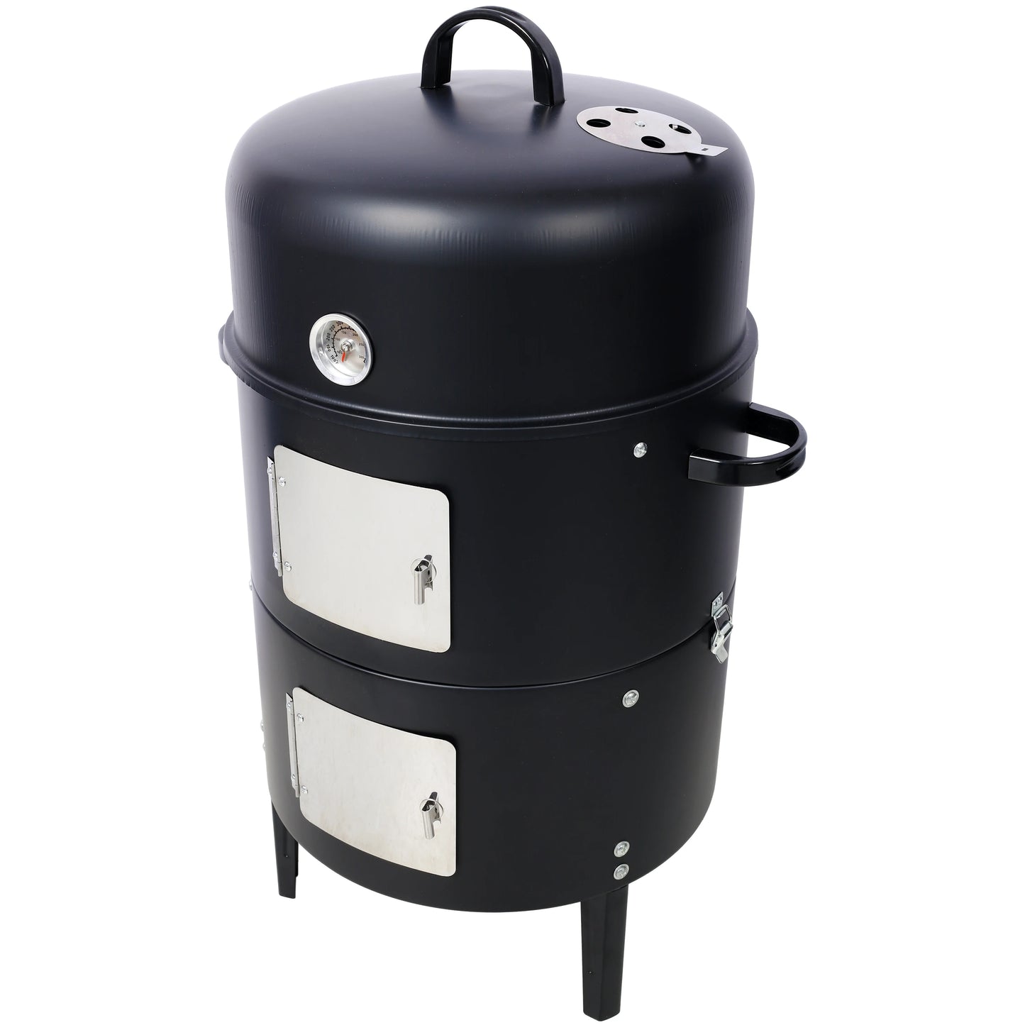 NONE Steel Charcoal Smoker Heavy Duty Round BBQ Grill