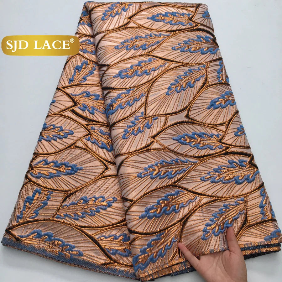 SJD LACA Nigerian Brocade Lace Damask Fabric For Women Dresses