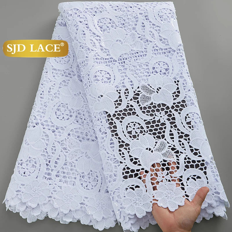 SJD African Guipure Cord Lace Fabric For Women Dresses