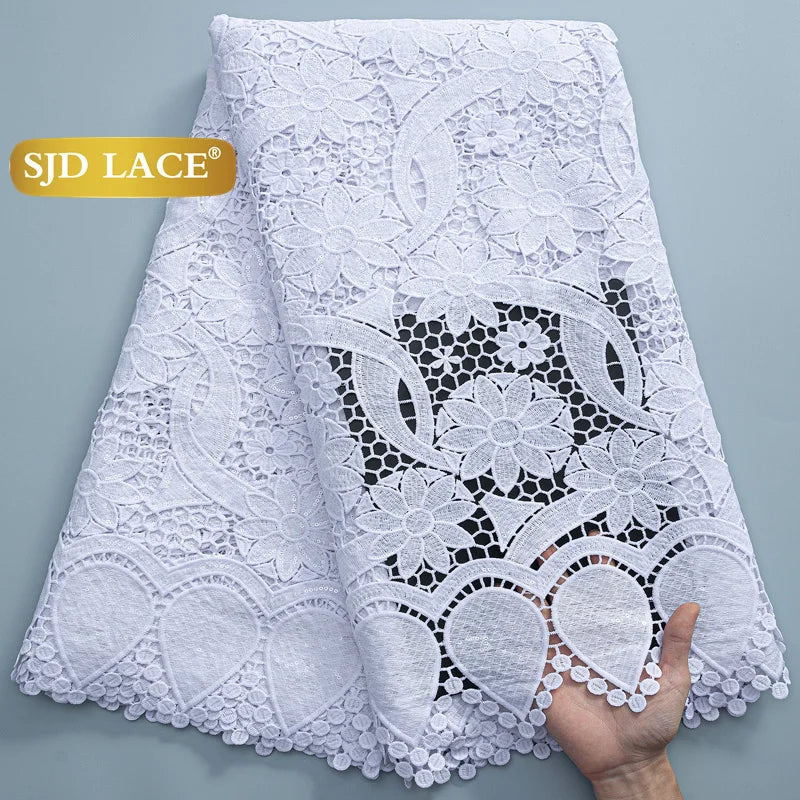 SJD African Guipure Cord Lace Fabric For Women Dresses