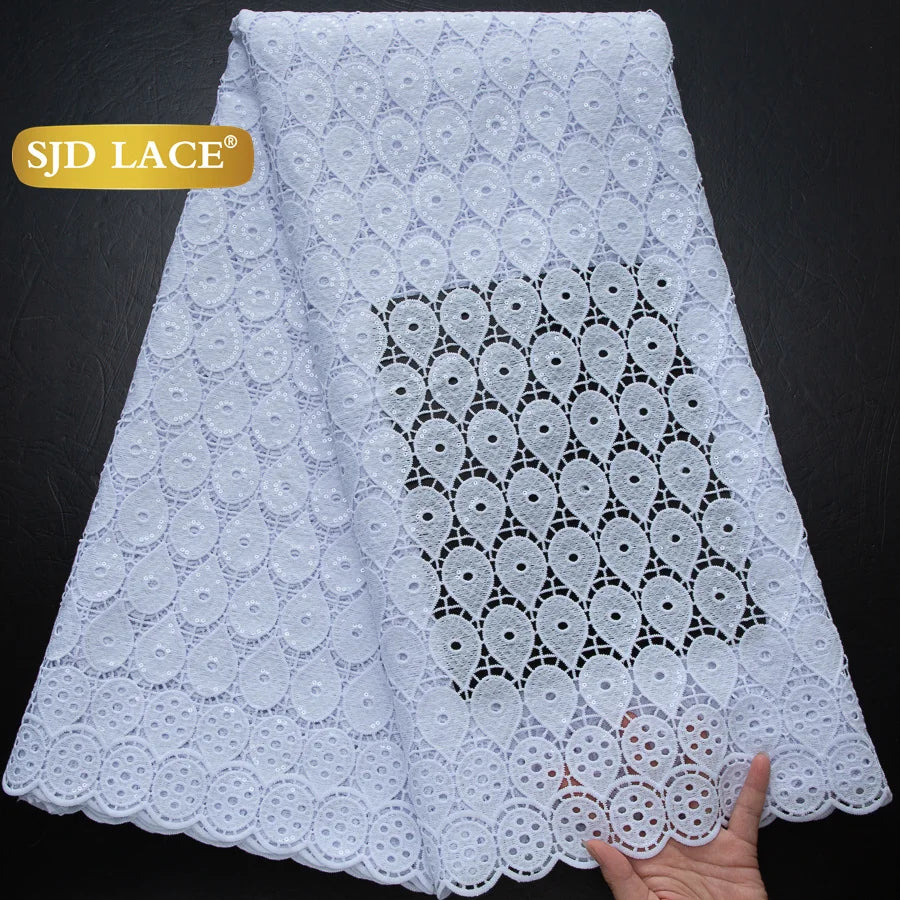 SJD African Guipure Cord Lace Fabric For Women Dresses