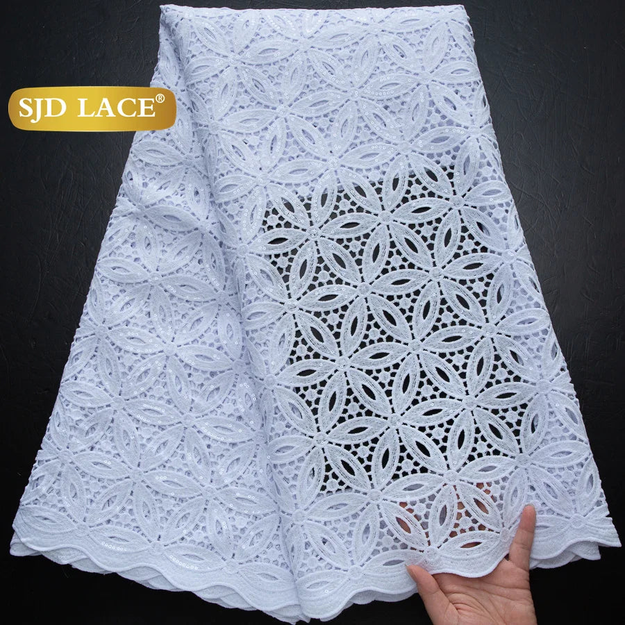 SJD African Guipure Cord Lace Fabric For Women Dresses