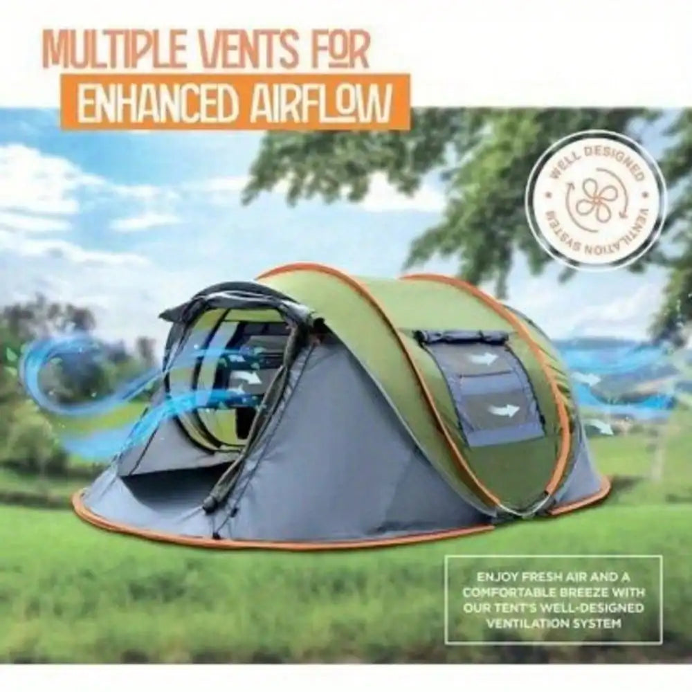 Camping Pop Up Tent With Dual Doors Waterproof UPF50 Shelter