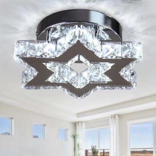 FRIXCHUR Crystal LED Chandelier Ceiling Light Fixture