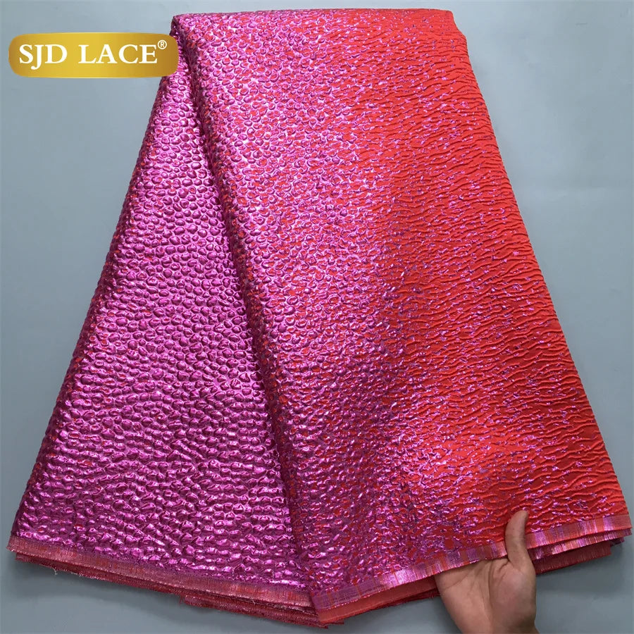 SJD LACA Nigerian Brocade Lace Damask Fabric For Women Dresses