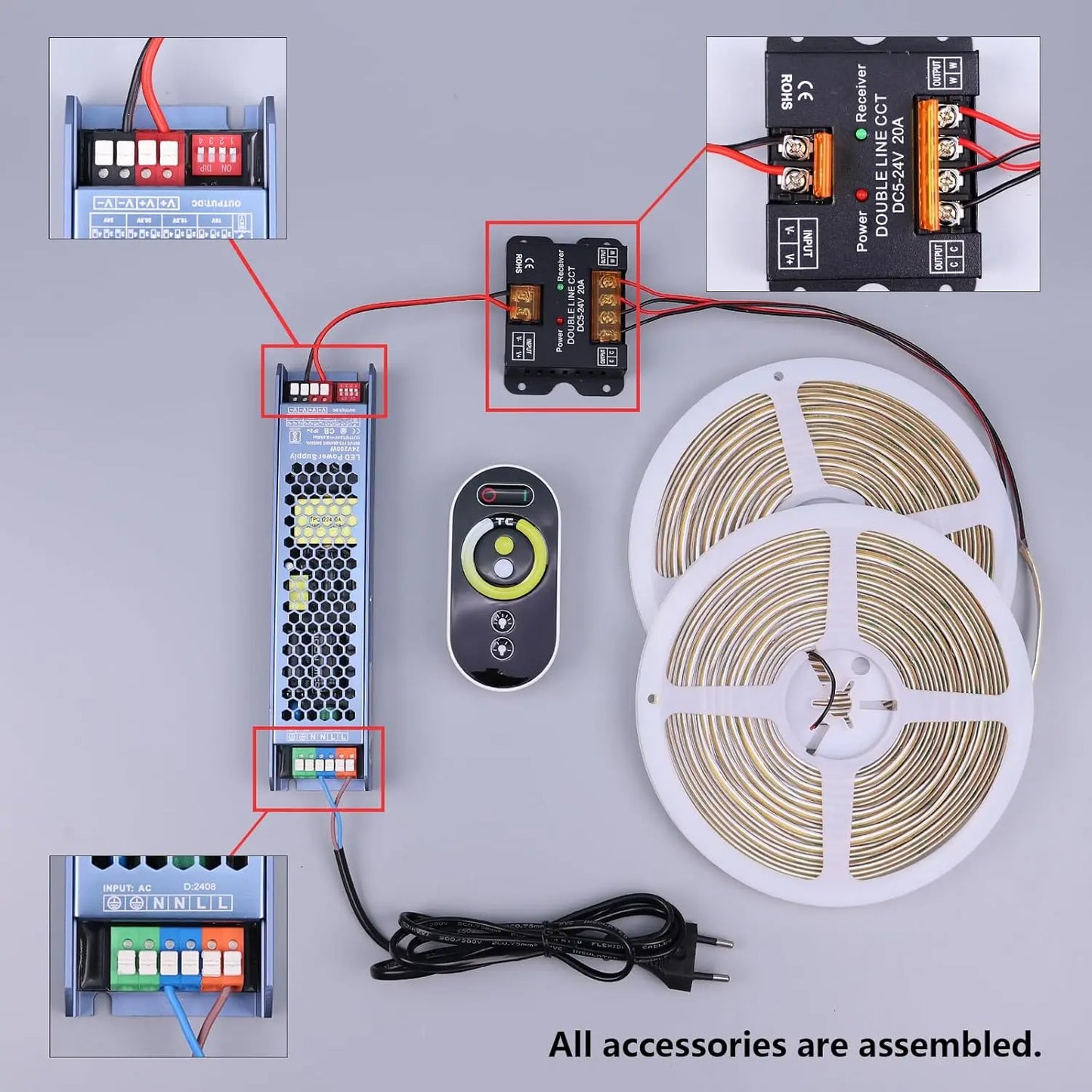 XMSJ COB LED Strip Lights Kit With Remote