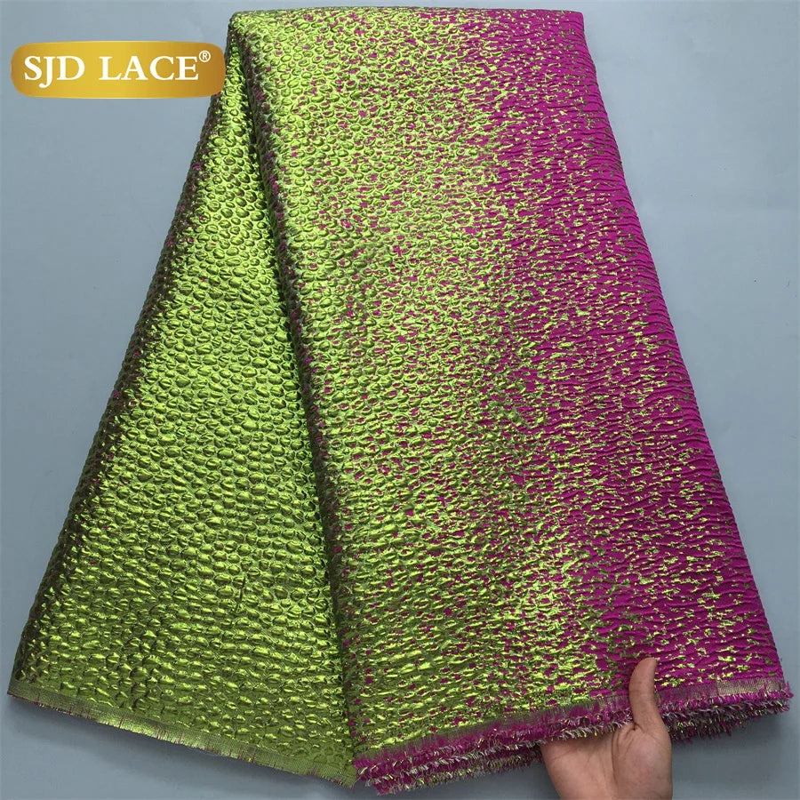 SJD LACA Nigerian Brocade Lace Damask Fabric For Women Dresses