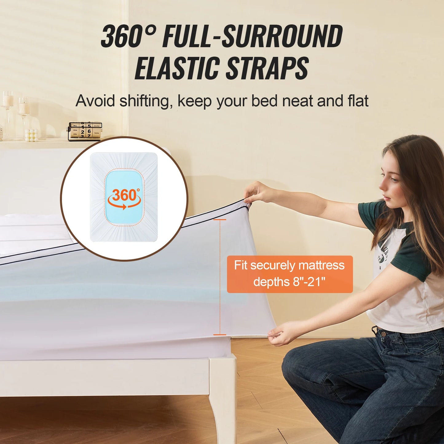 NONECN Memory Foam Mattress Topper With Fiber Fill