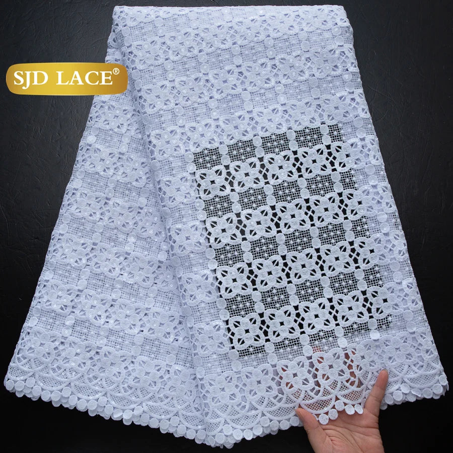 SJD African Guipure Cord Lace Fabric For Women Dresses