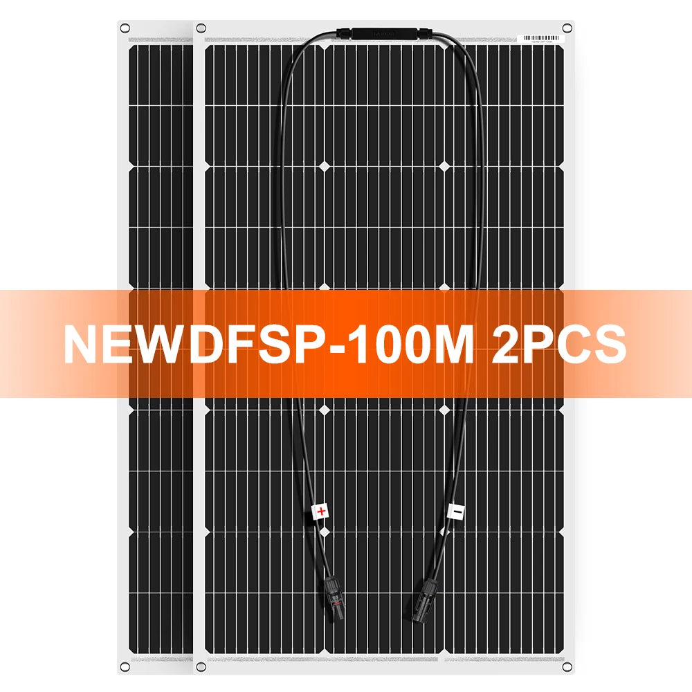 DOKIO Waterproof 100W Monocrystalline Flexible Solar Panel