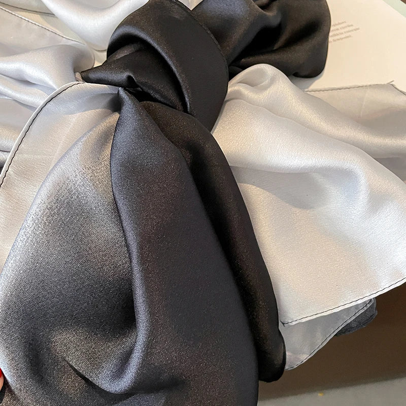 Gradient Silk Hijab Scarf For Women Wrap Shawl