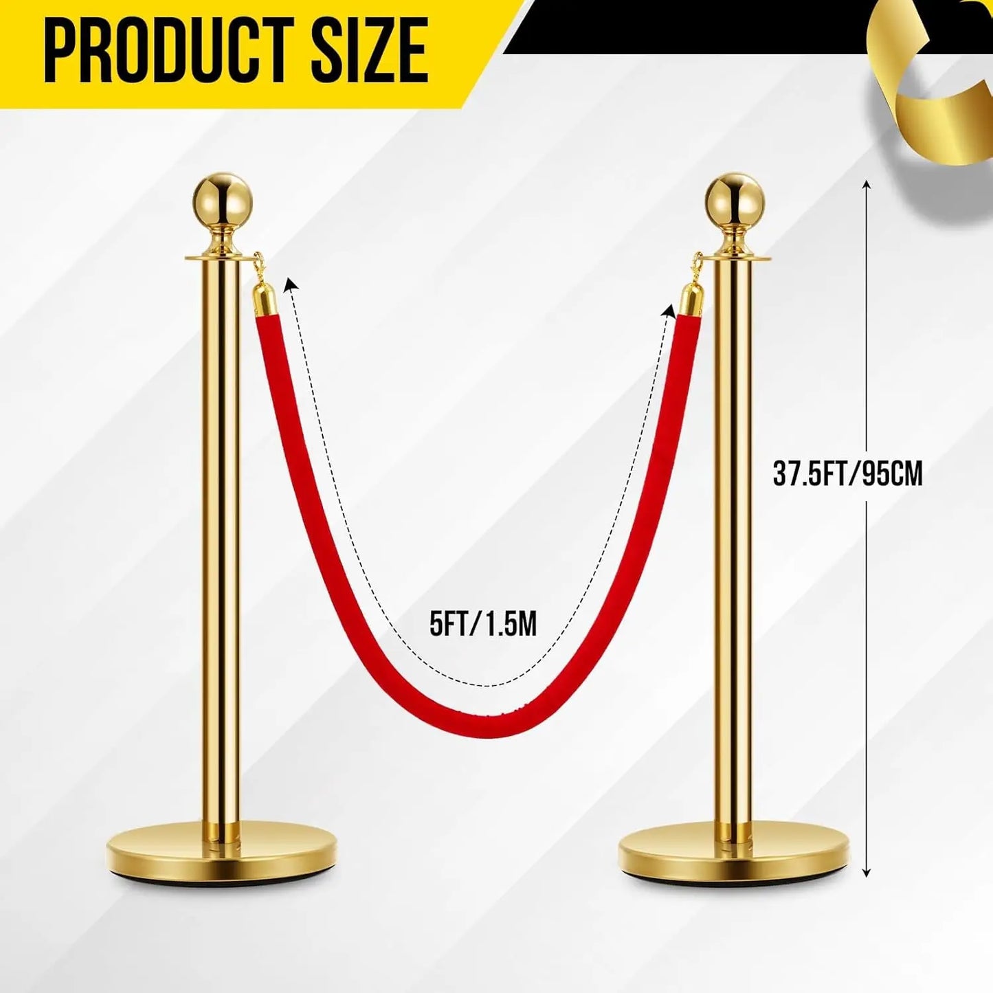 HiMISSCN Elegant Stanchion Posts With Velvet Ropes For VIP Events