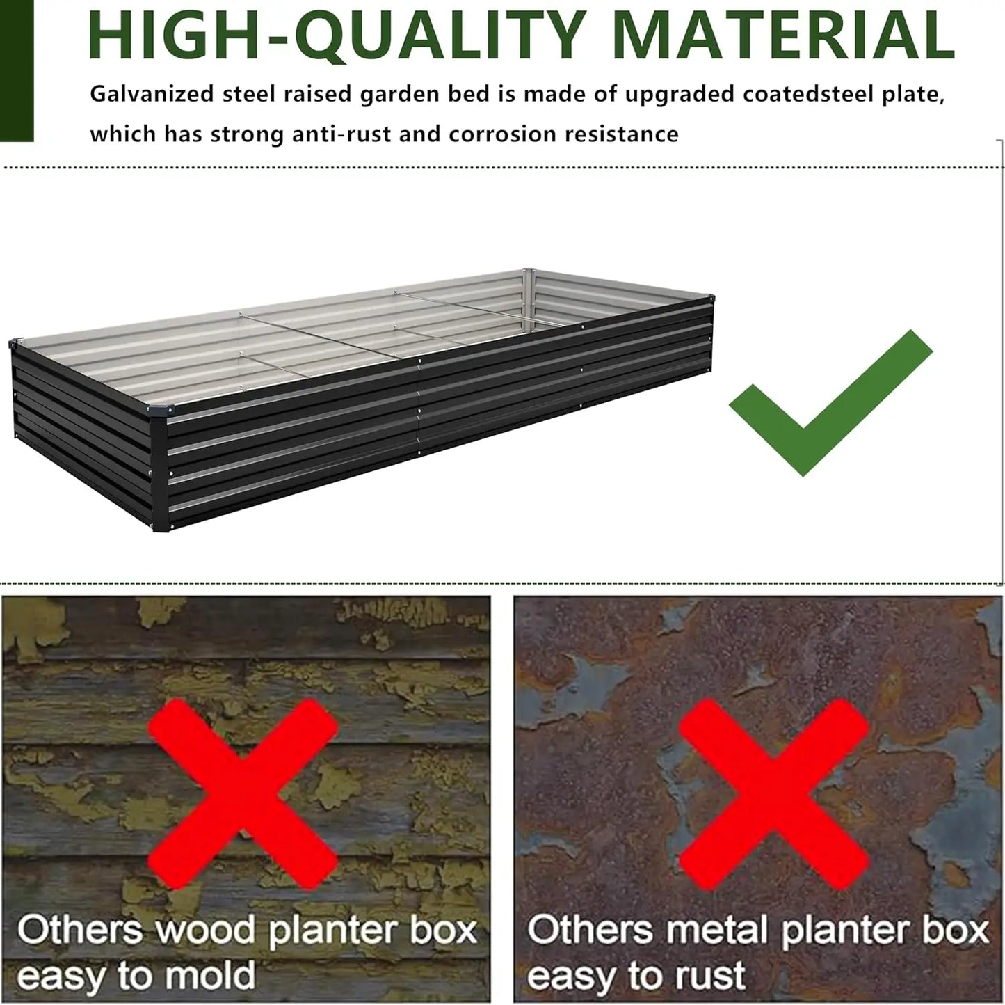 Galvanized Steel Raised Garden Bed Kit 2-Pack