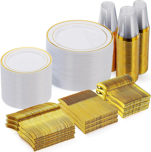 None Disposable Dinnerware Set For Party 700 Piece